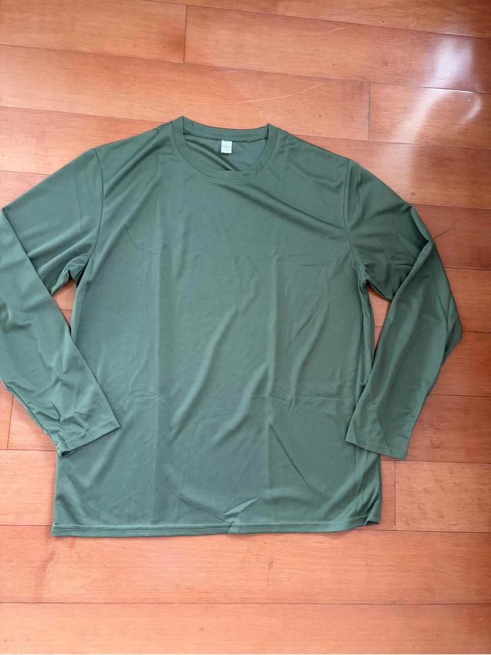 Men's Olive Green Long Sleeve Performance Shirt, XL